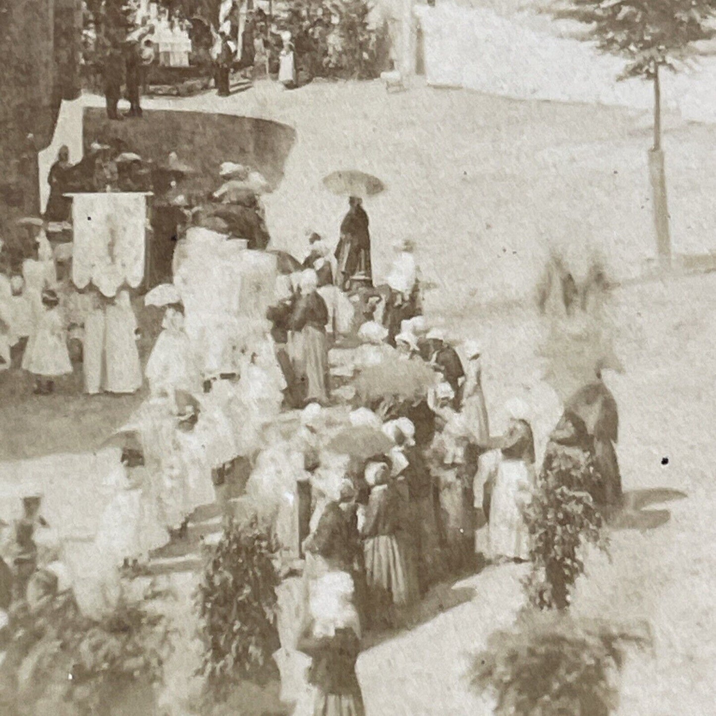 Funeral Procession For Maxence de Grassin Stereoview Antique c1876 X2481