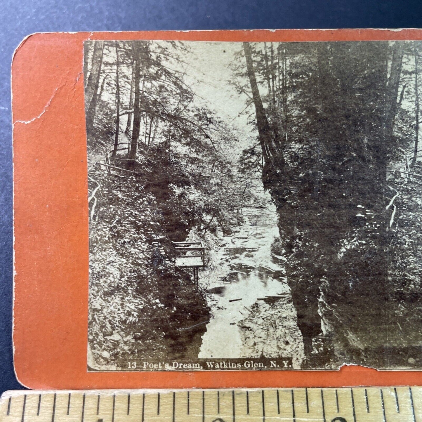 Antique 1860s Watkins Glen New York Poets Dream Stereoview Photo Card P3323