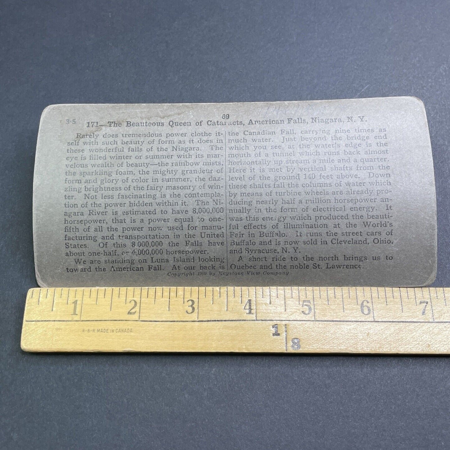 Antique 1909 Frozen Niagara Falls New York Stereoview Photo Card P1910