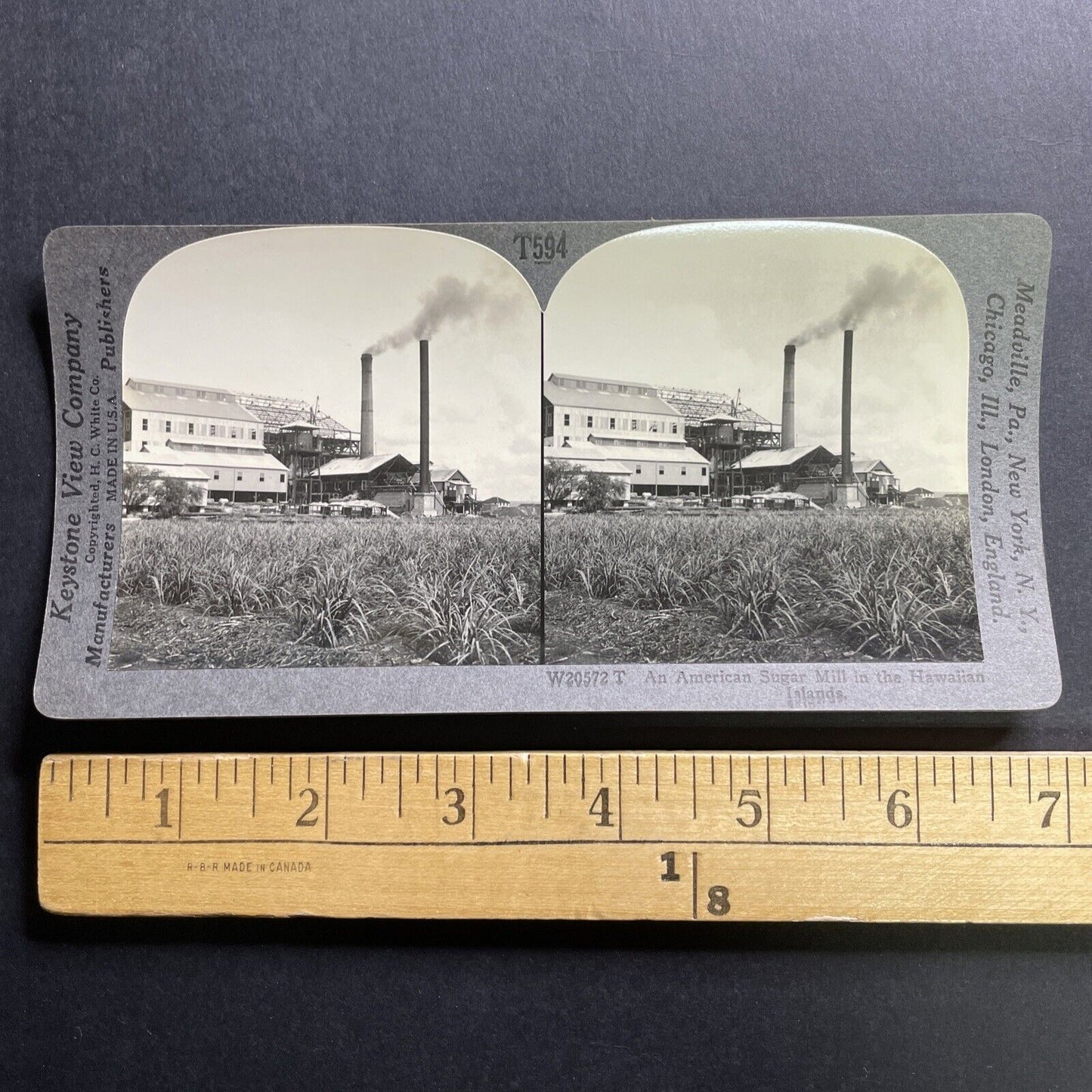 Antique 1929 Sugar Mill Factory In Hawaii Stereoview Photo Card P1730