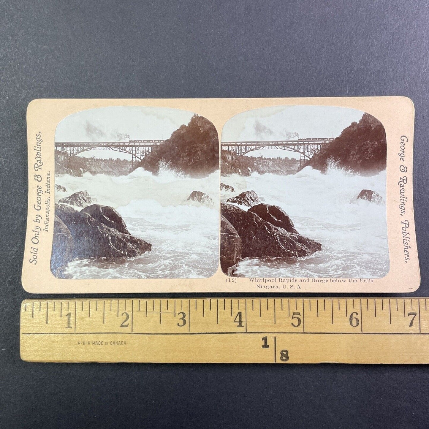 Niagara Falls Whirlpool Rapids Stereoview George and Rawlings c1901 Y1447