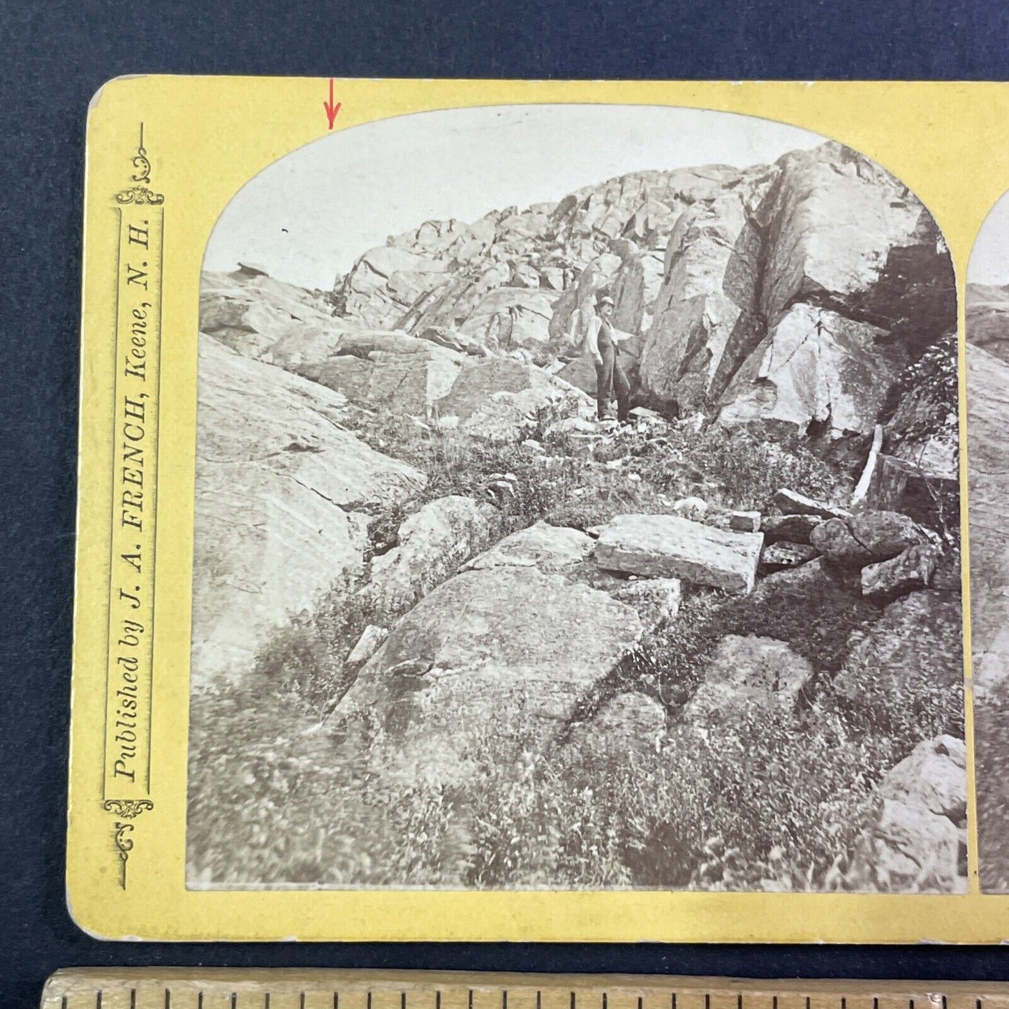 J.A. French Near Summit Mount Monadnock Stereoview New Hampshire c1870s Y878