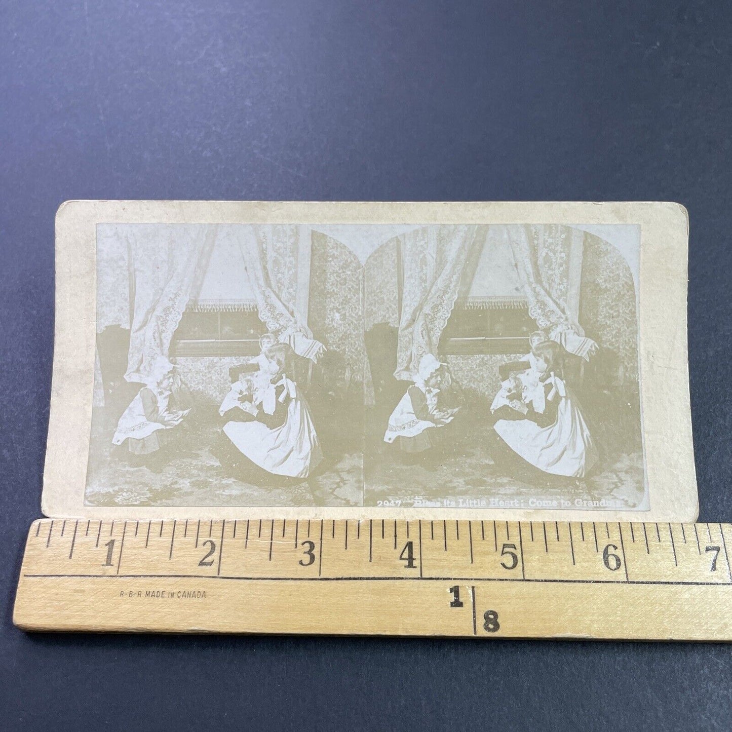 Antique 1880s Girls Playing With Their Dolls Stereoview Photo Card P3981