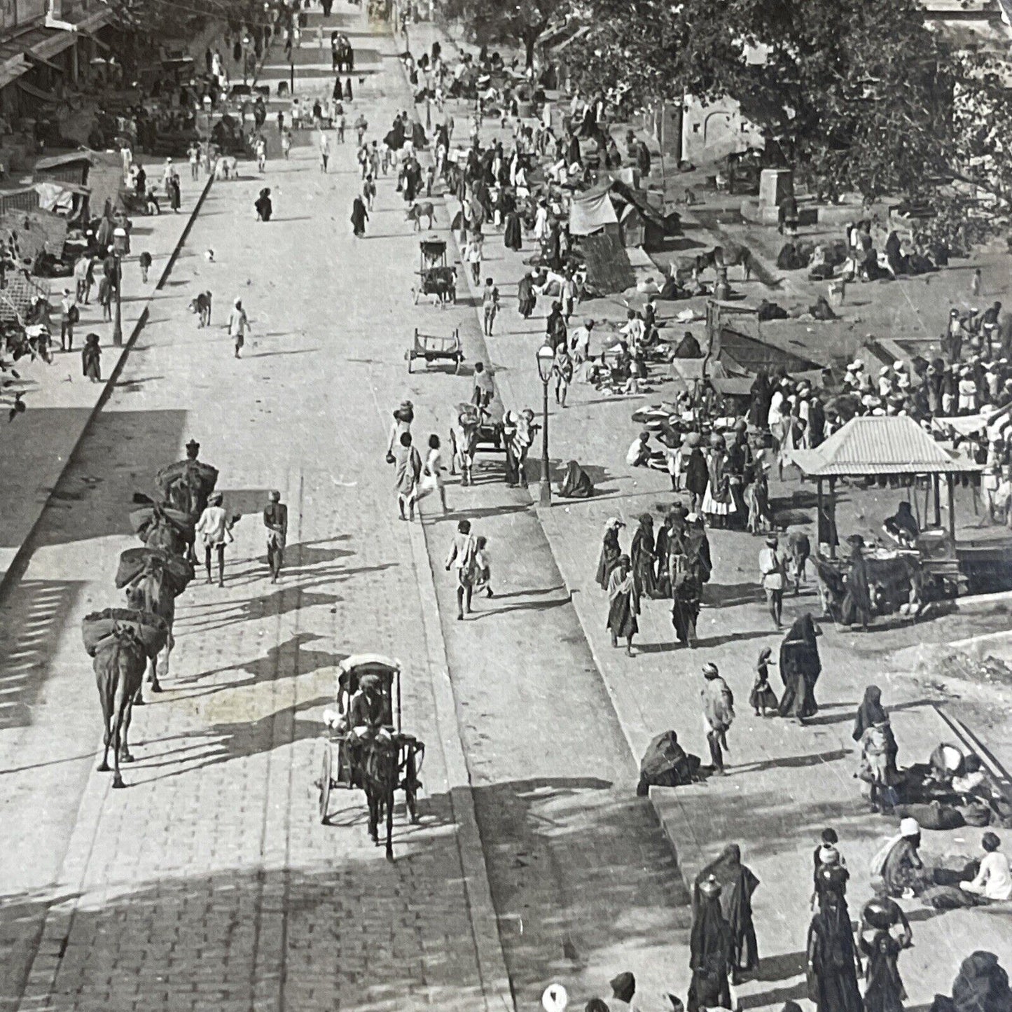 Antique 1910s Jaipur India City Streets Stereoview Photo Card P4453