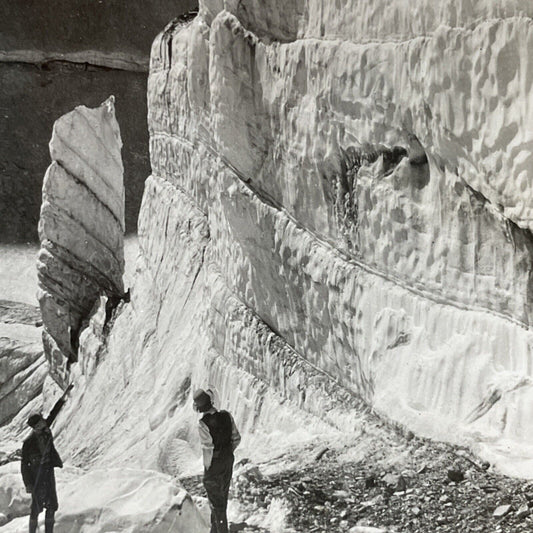 Antique 1910s Glacial Ice Rocky Mountains Montana Stereoview Photo Card V2653