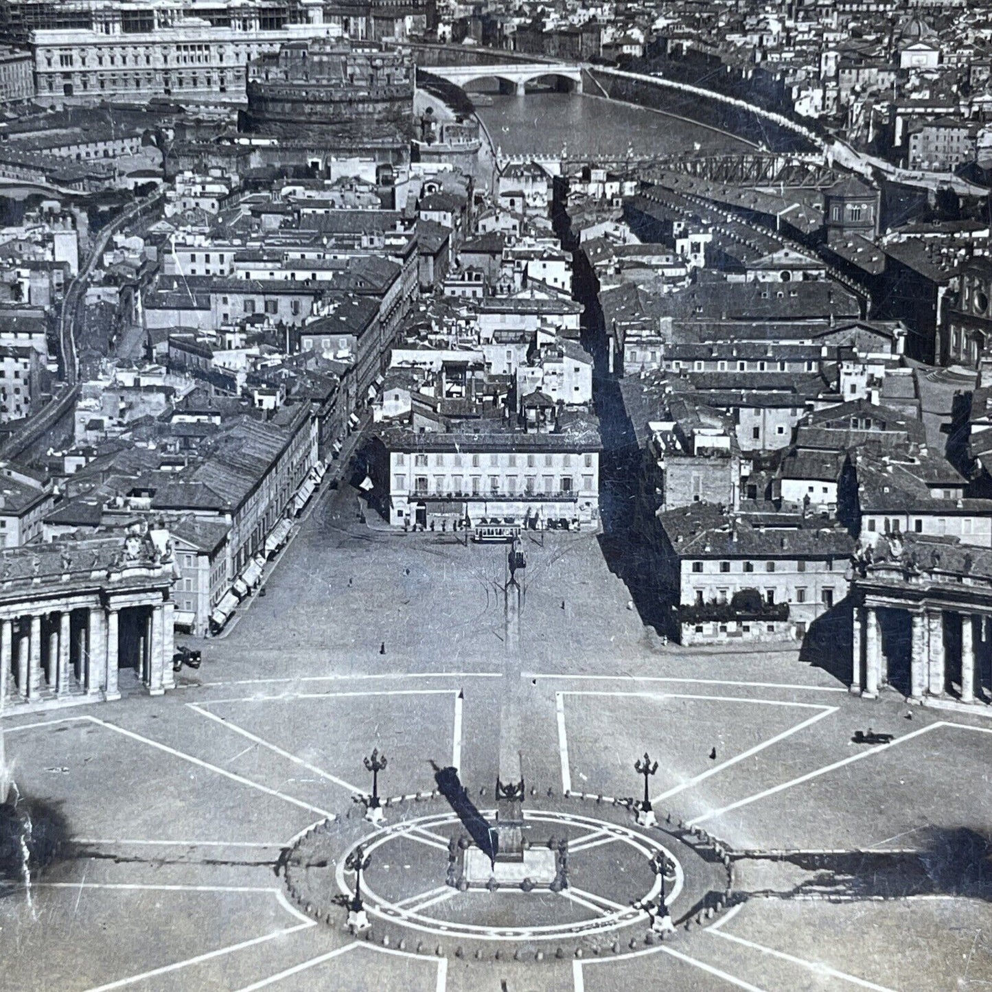 Antique 1904 City Of Rome From St. Peter's Italy Stereoview Photo Card P2047