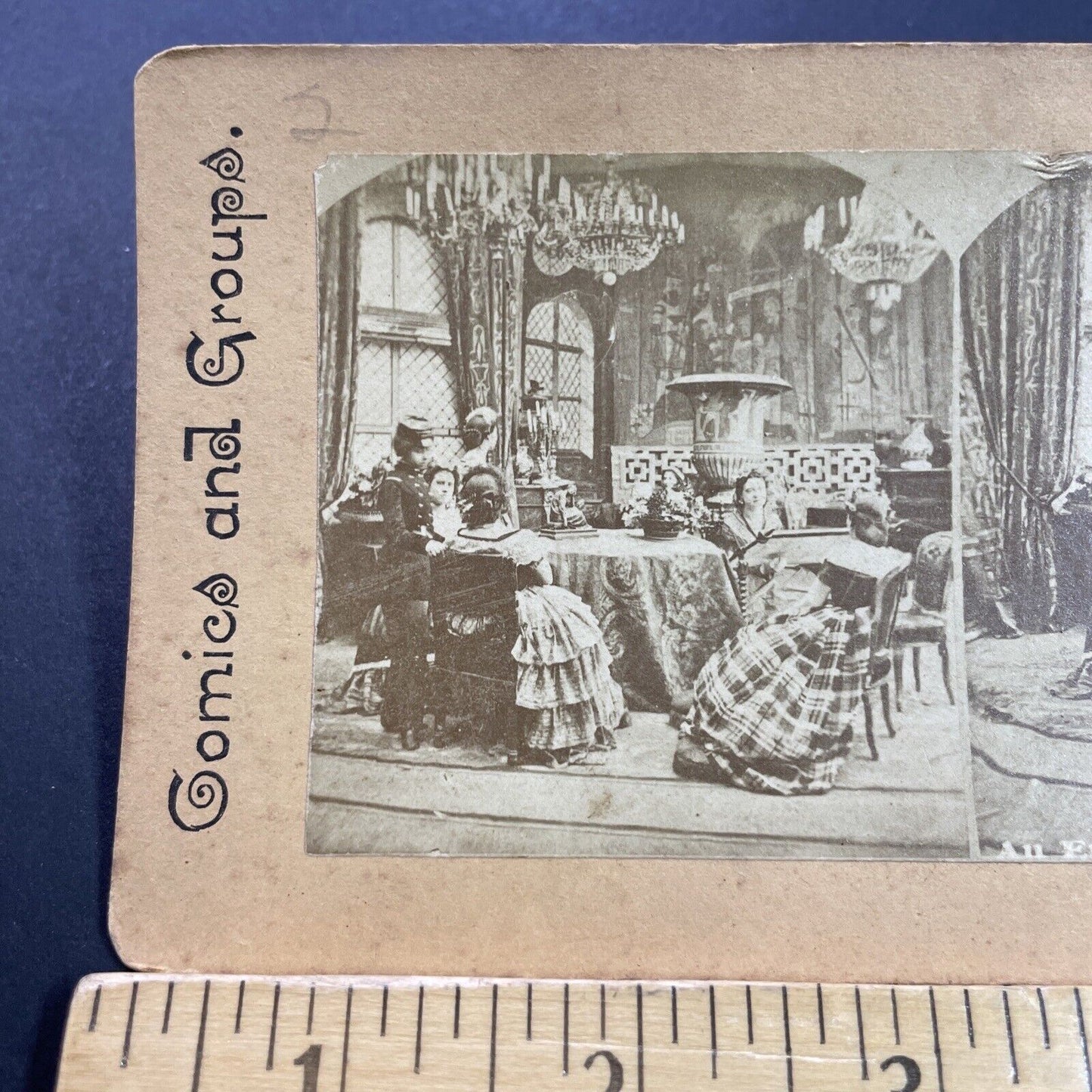 Antique 1870s Child Servant And High Society Ladies Stereoview Photo Card P4102