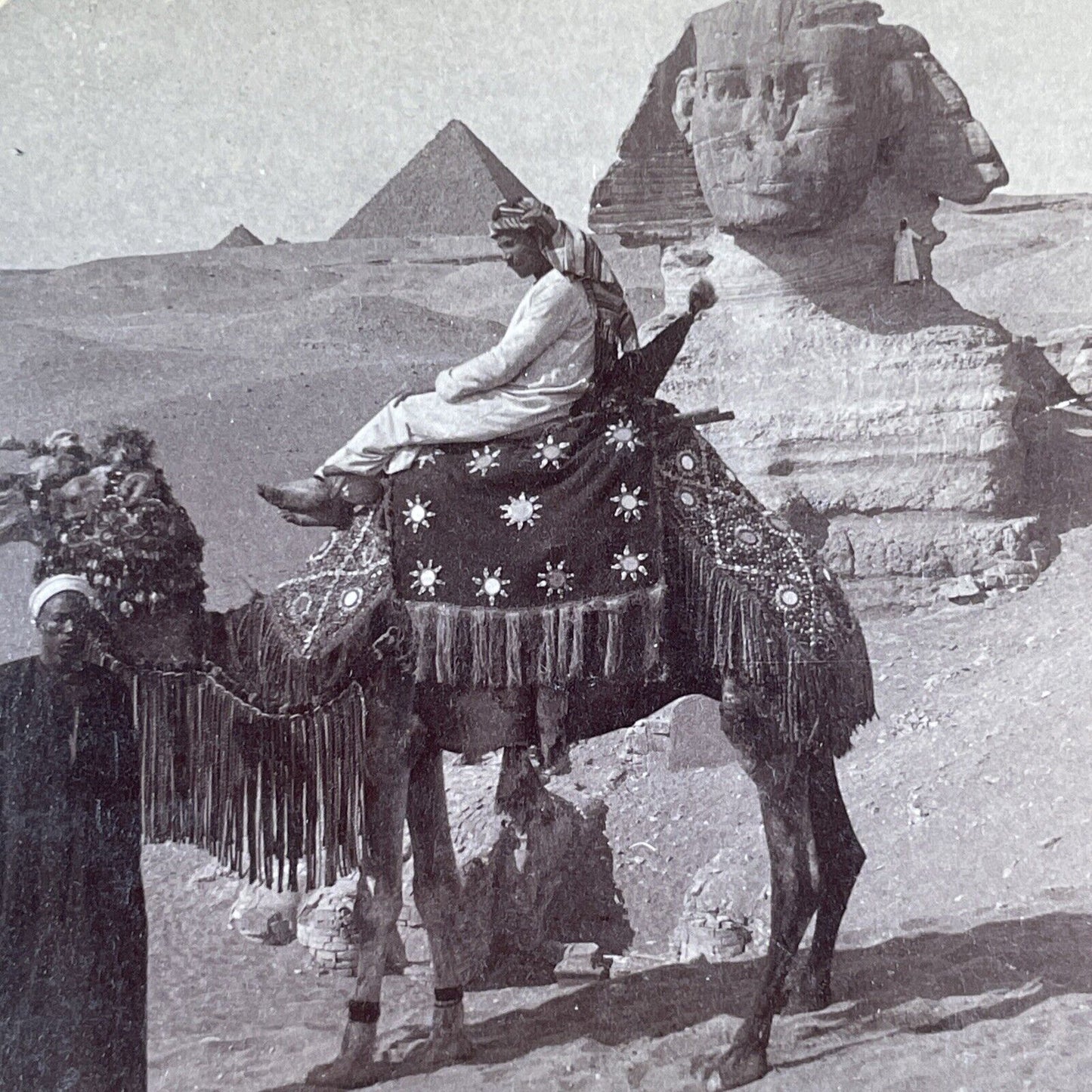 The Great Sphinx Unexcavated Stereoview Sand Covered Egypt Antique c1896 X3124