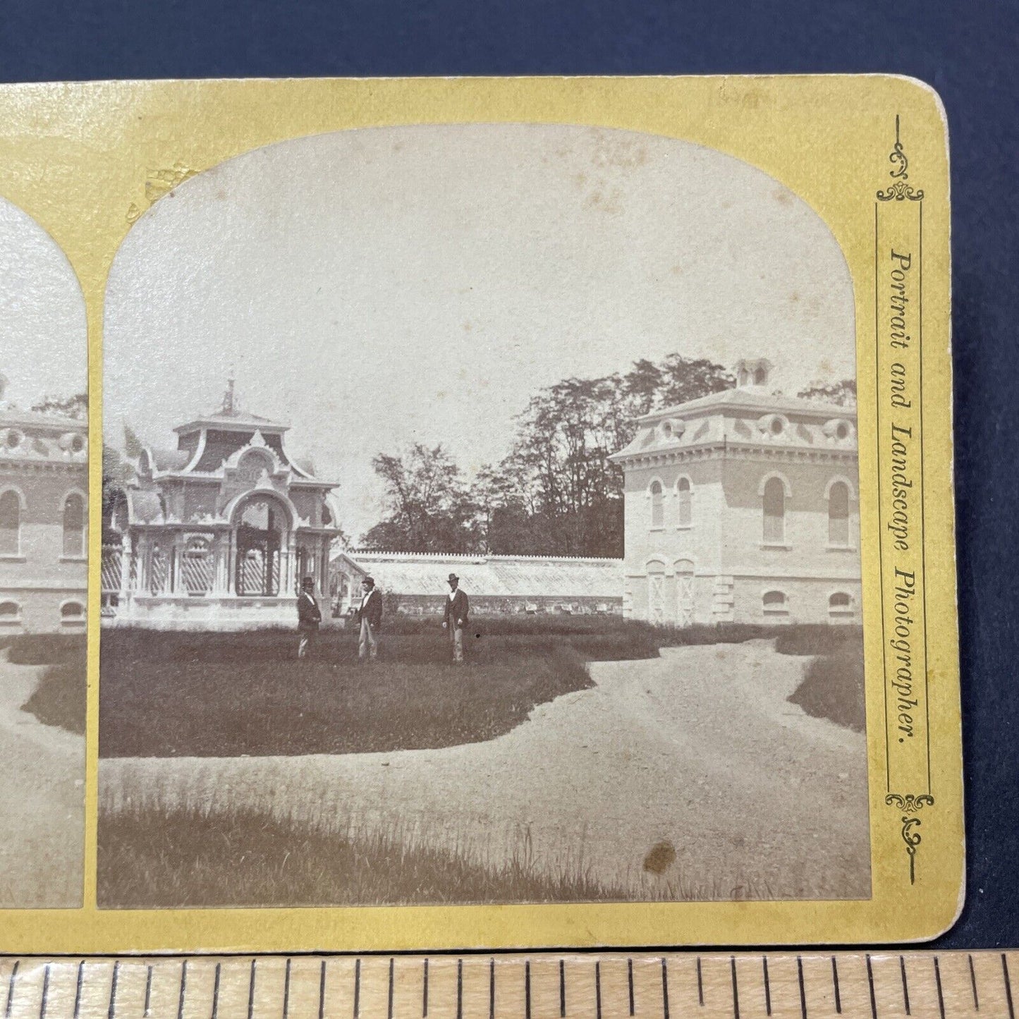 Antique 1874 JA French In Charlestown New Hampshire Stereoview Photo Card V2129