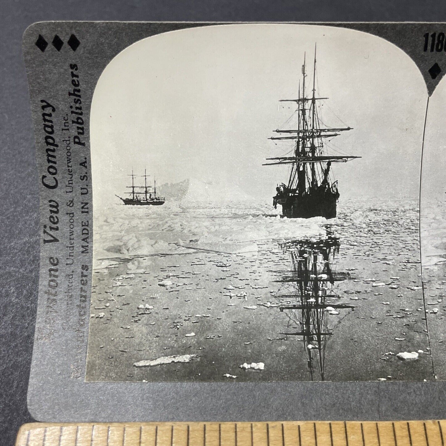 Antique 1902 Nova Zembla Arctic Ship Before Shipwreck Stereoview Photo Card 2626