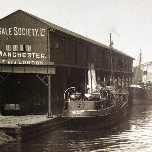 Antique 1920s Shipping Port In Manchester England UK Stereoview Photo Card P2016