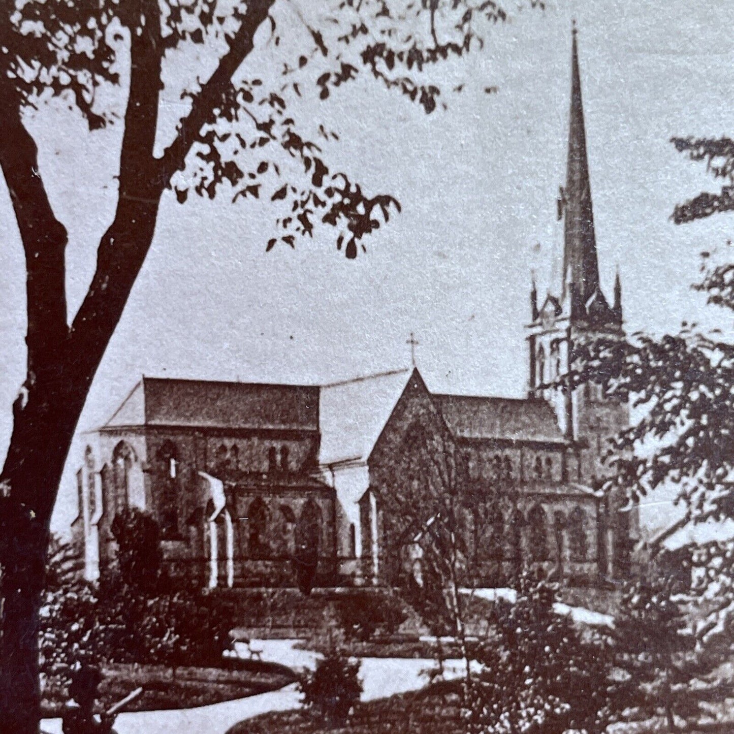 Antique 1860s Haga Church Gothernburg Sweden Stereoview Photo Card P2098