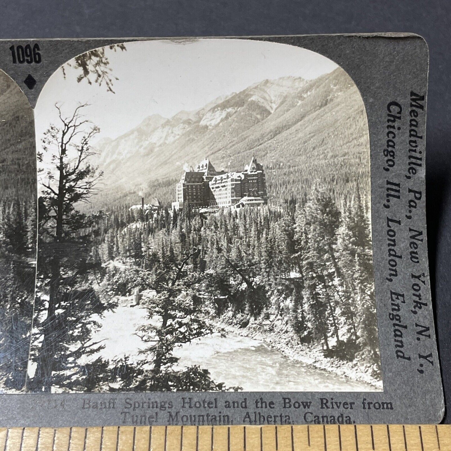 Antique 1910s Fairmont Banff Springs Hotel Alberta Stereoview Photo Card V2646