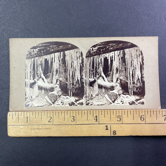 Ice Caverns White Mountains NH Stereoview Photo Card Antique c1880s X882