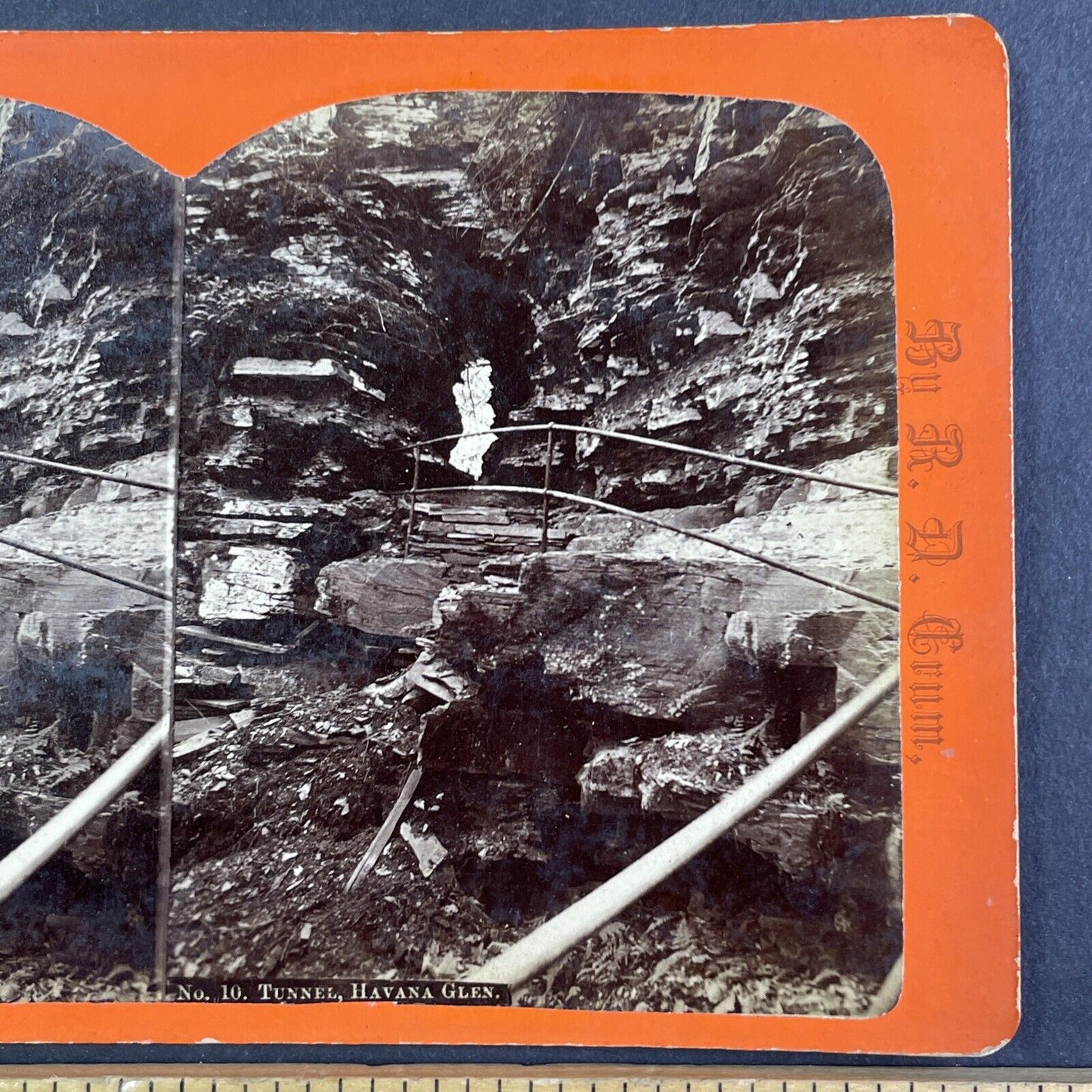 Tunnel Entrance Watkins Glen New York Stereoview R.D. Crum Antique c1870 Y1041