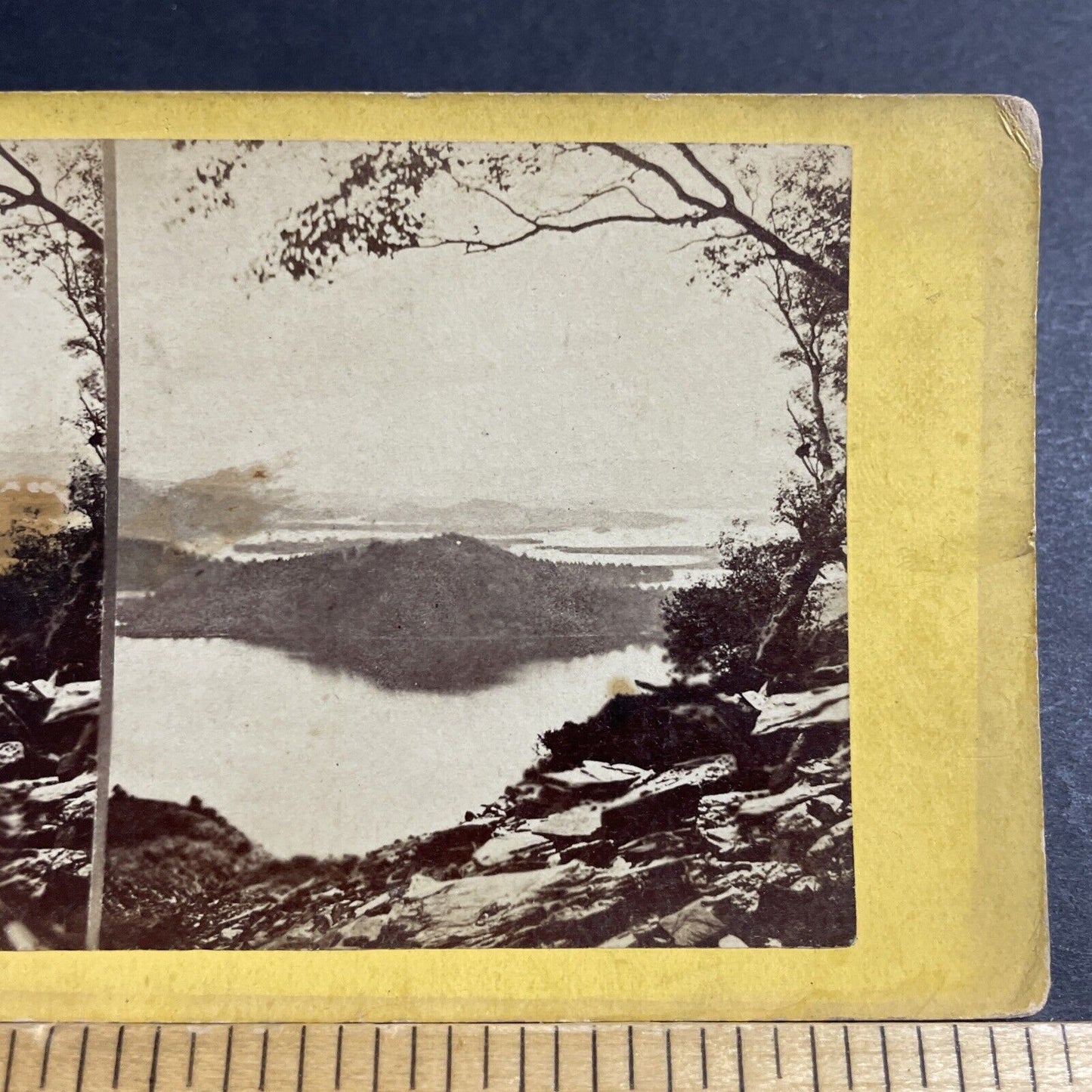 Antique 1870s Luss Loch Lomond Scotland Lake Stereoview Photo Card P5576