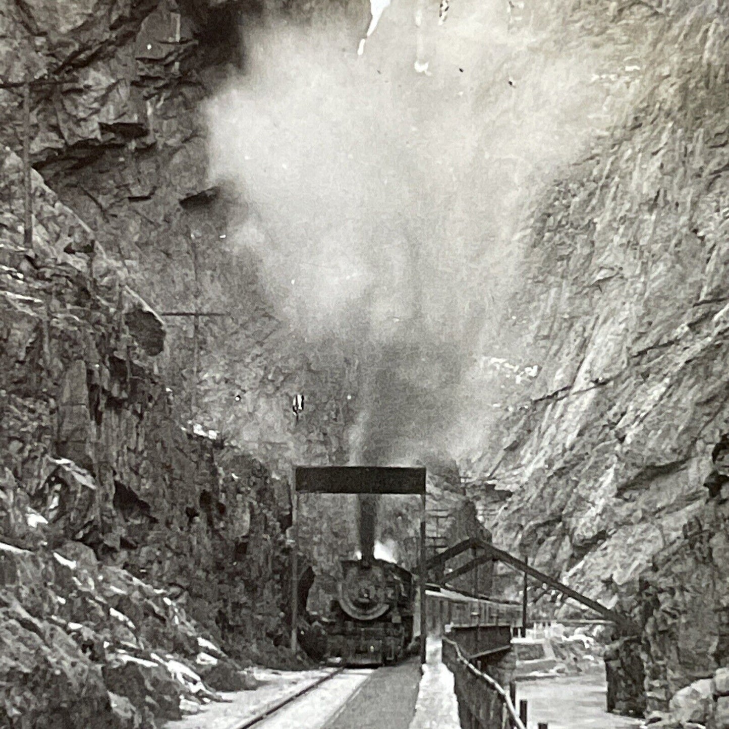 Antique 1910s Coal Train Royal Gorge Colorado Stereoview Photo Card V2834