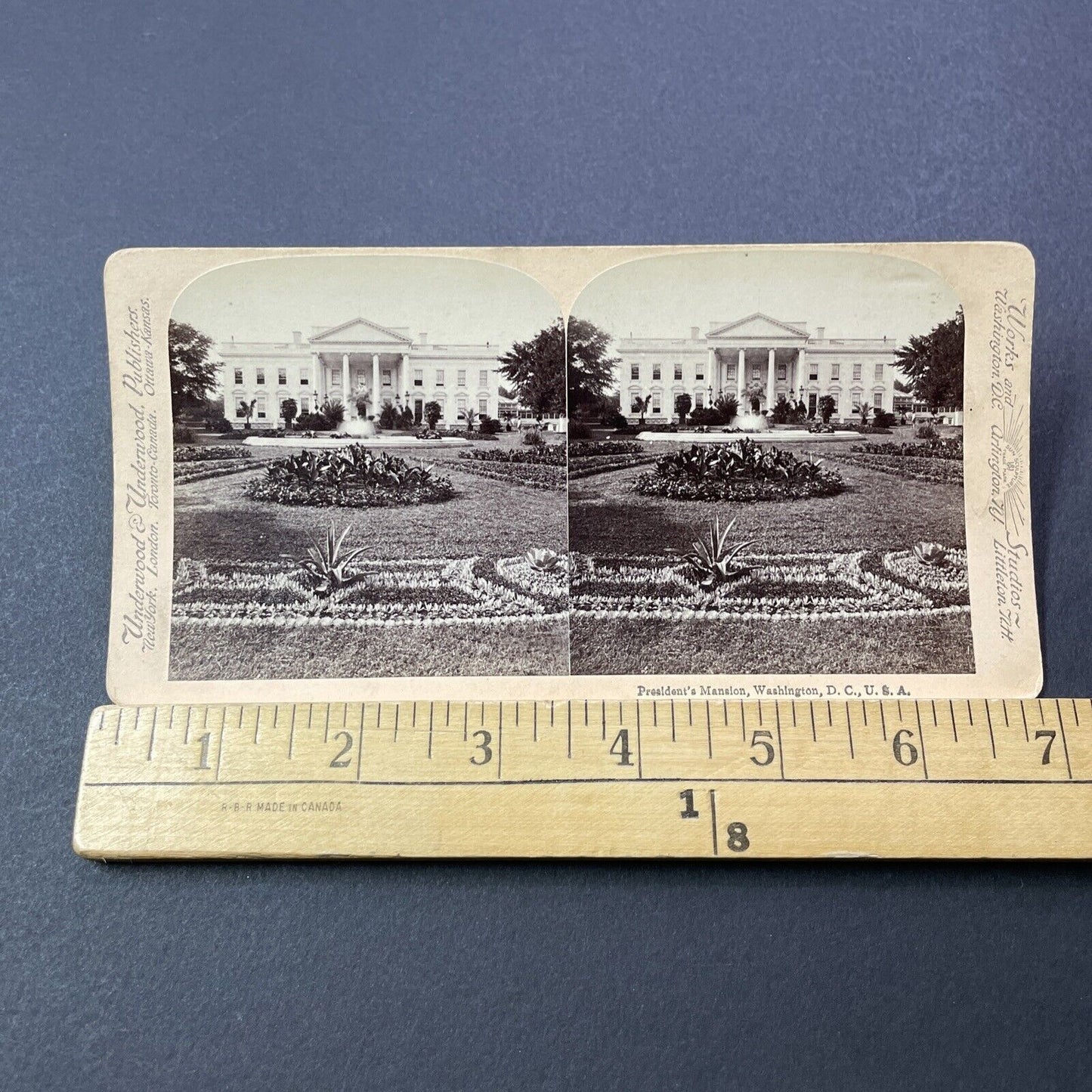 Antique 1898 The White House Washington DC Stereoview Photo Card V3270