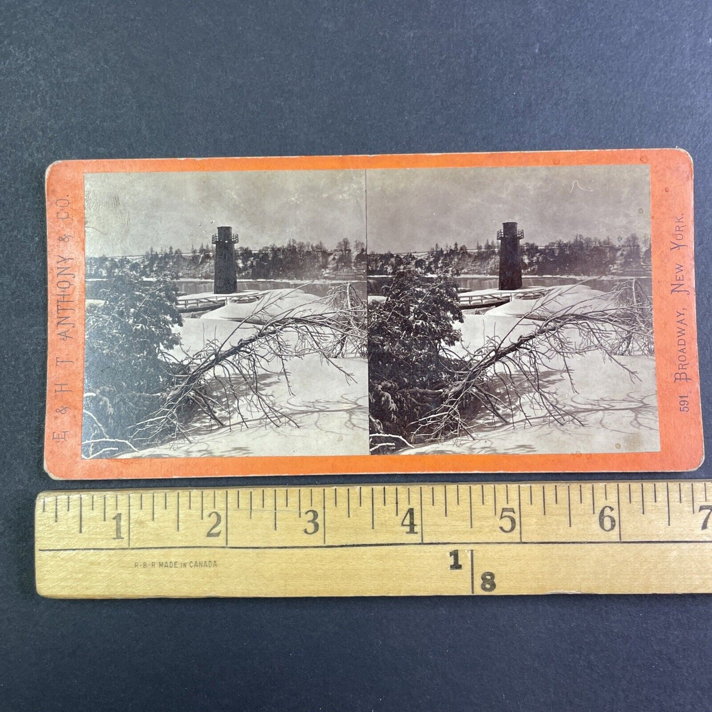 Terrapin Tower Niagara Falls NY Stereoview E & HT Anthony Antique c1870s X1928