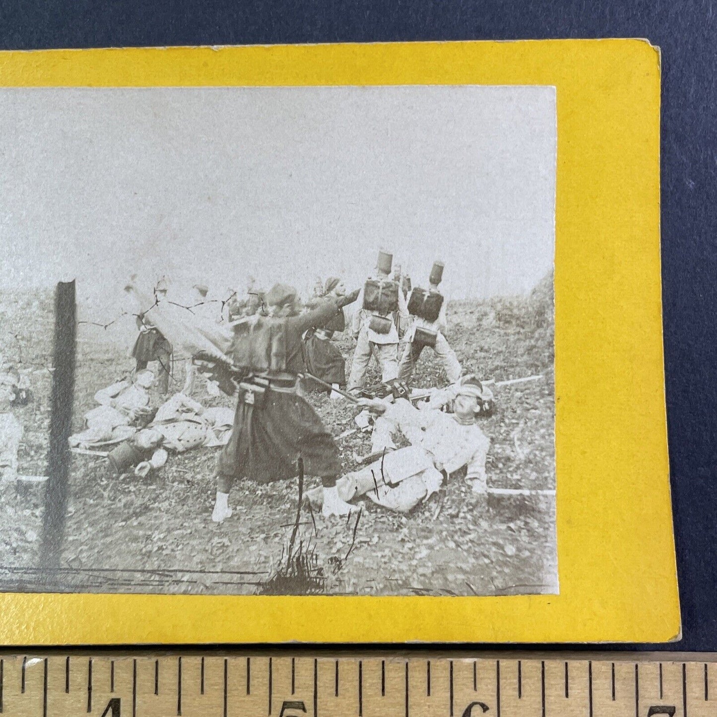 French Army Zouave Specialized Infantry At War Stereoview Antique c1860 X3575