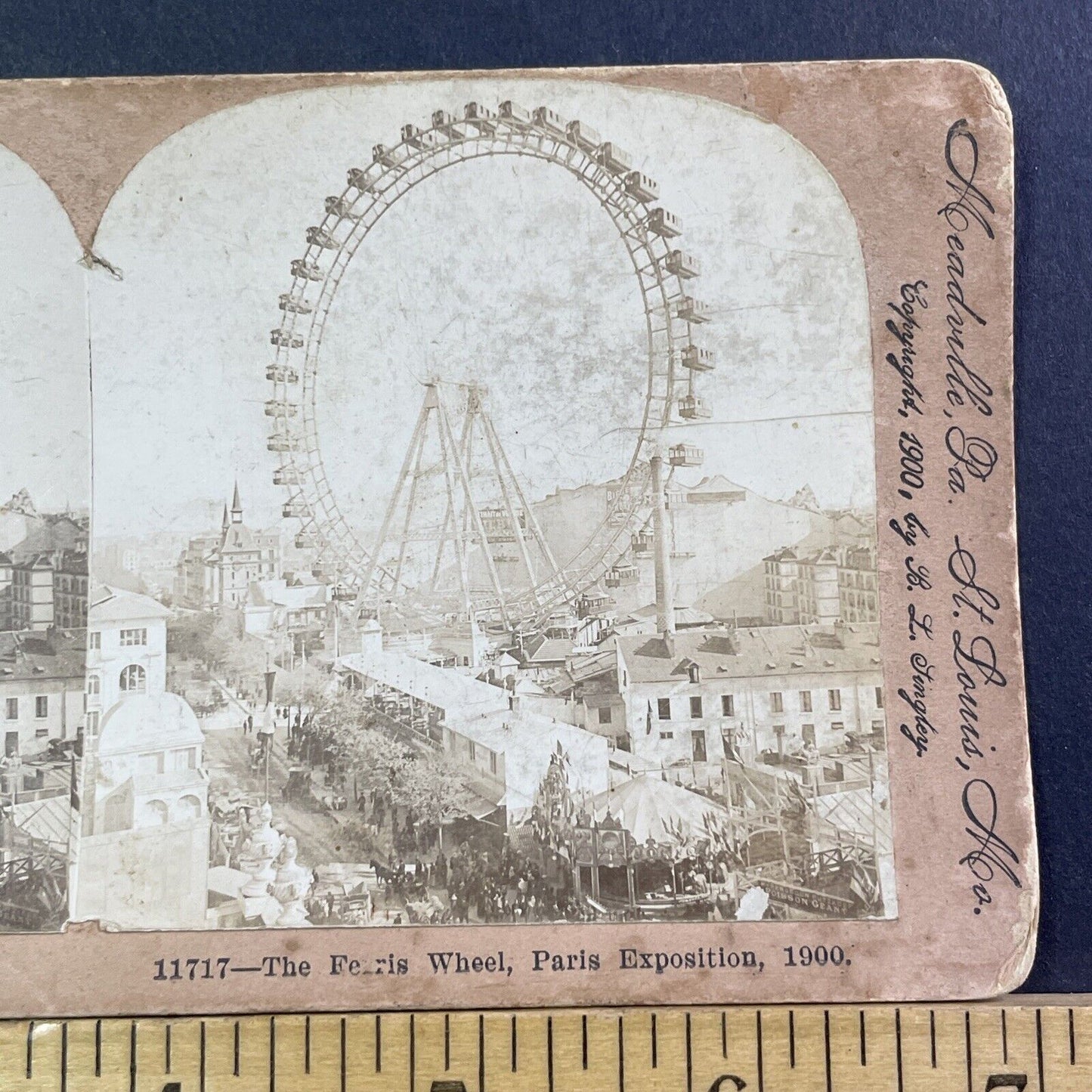 The Grand Ferris Wheel Paris France Stereoview Photo Antique c1900 X1327