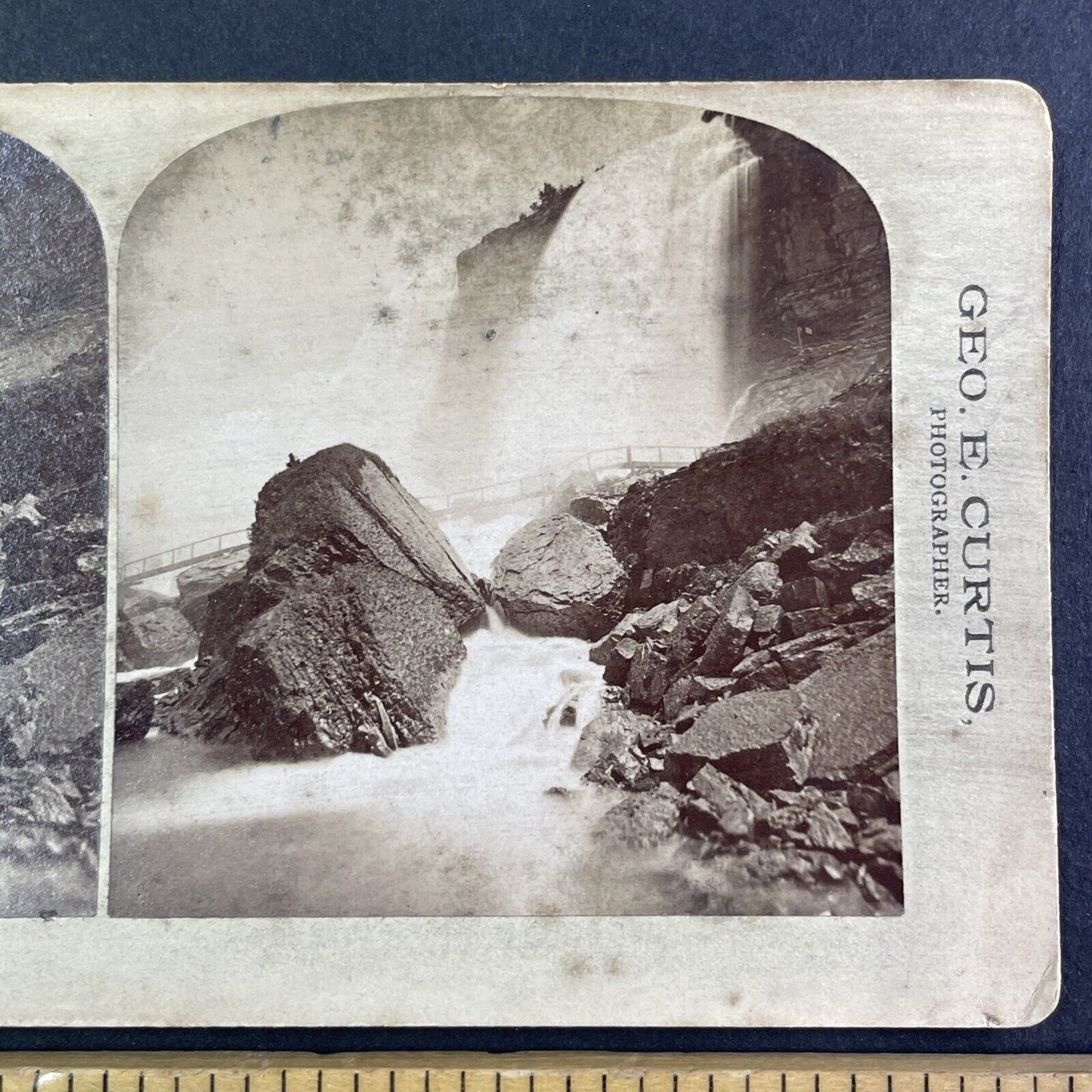 Rock of Ages Niagara Falls Stereoview George Curtis Antique c1880 Y2525