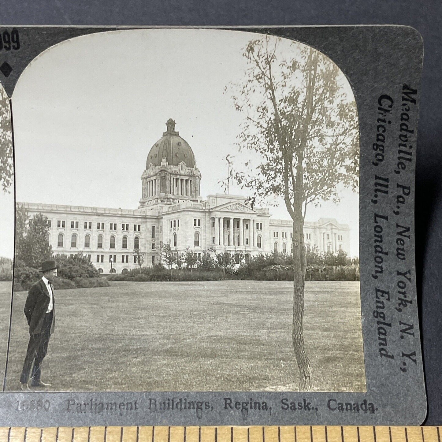 Antique 1910s Parliament Building Regina Saskatchewan Stereoview Photo Card 2649