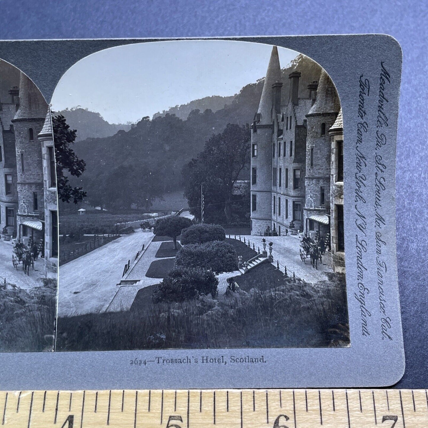 Antique 1897 Trossach's Hotel Castle Scotland Stereoview Photo Card V2854