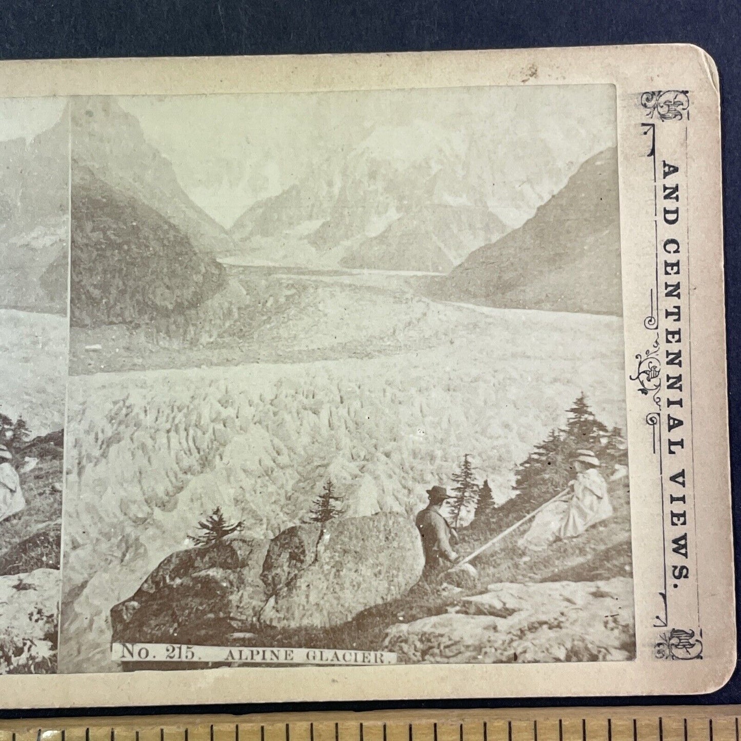 Mer de Glace Sea of Ice Glacier Stereoview Mont Blanc France Antique c1870 X2572