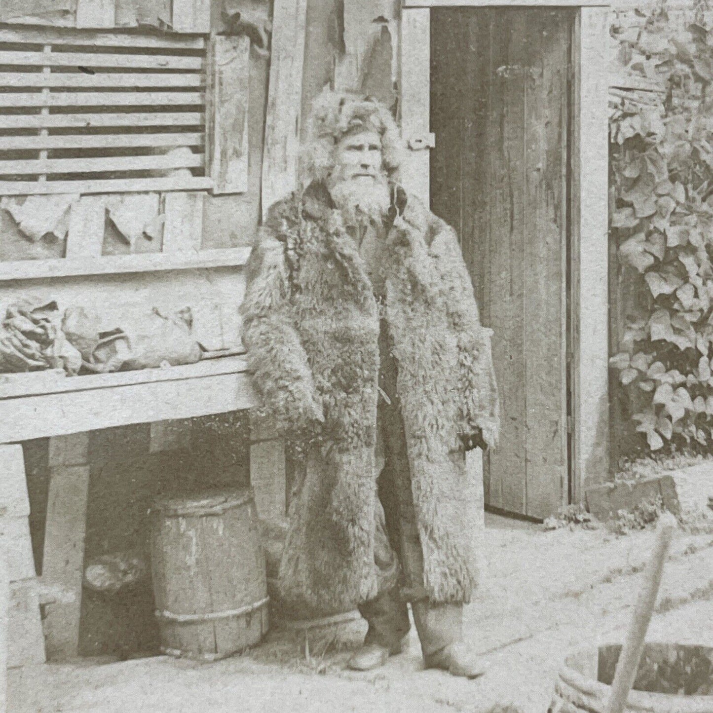 John Grizzly Adams? Hermit Of The Hills Stereoview Antique 1883 V1904
