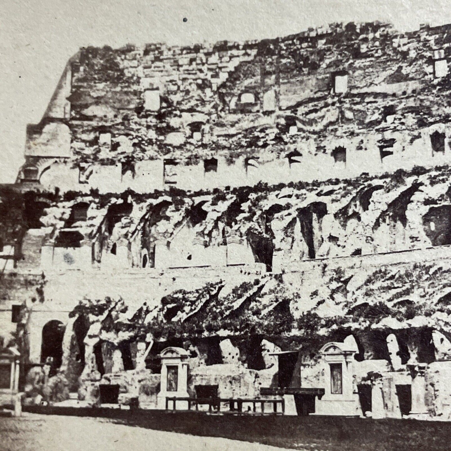 Antique 1870s Inside The Colosseum Rome Italy Stereoview Photo Card P5064