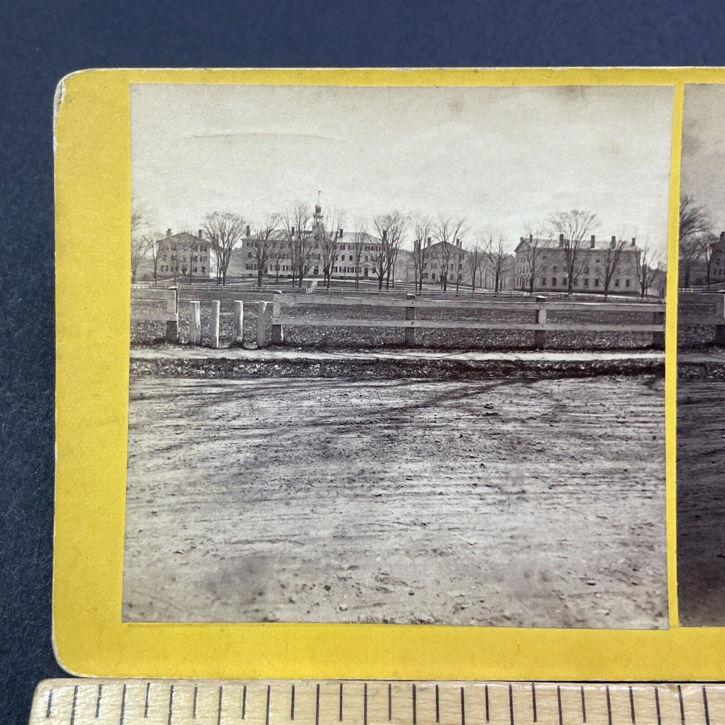 Antique 1870s Dartmouth College Hanover NH Stereoview Photo Card V1970