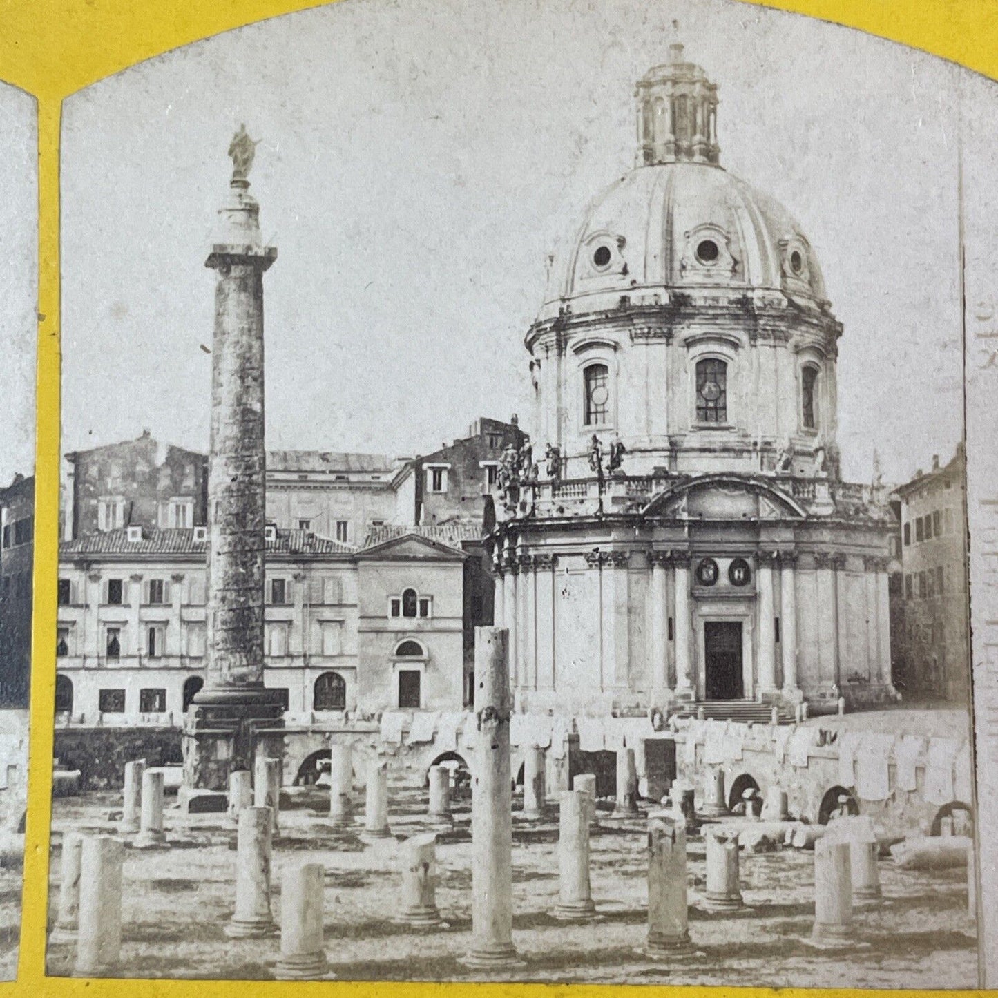 Trajan Column in Rome Italy Stereoview Robert Rive Antique c1865 Y1422