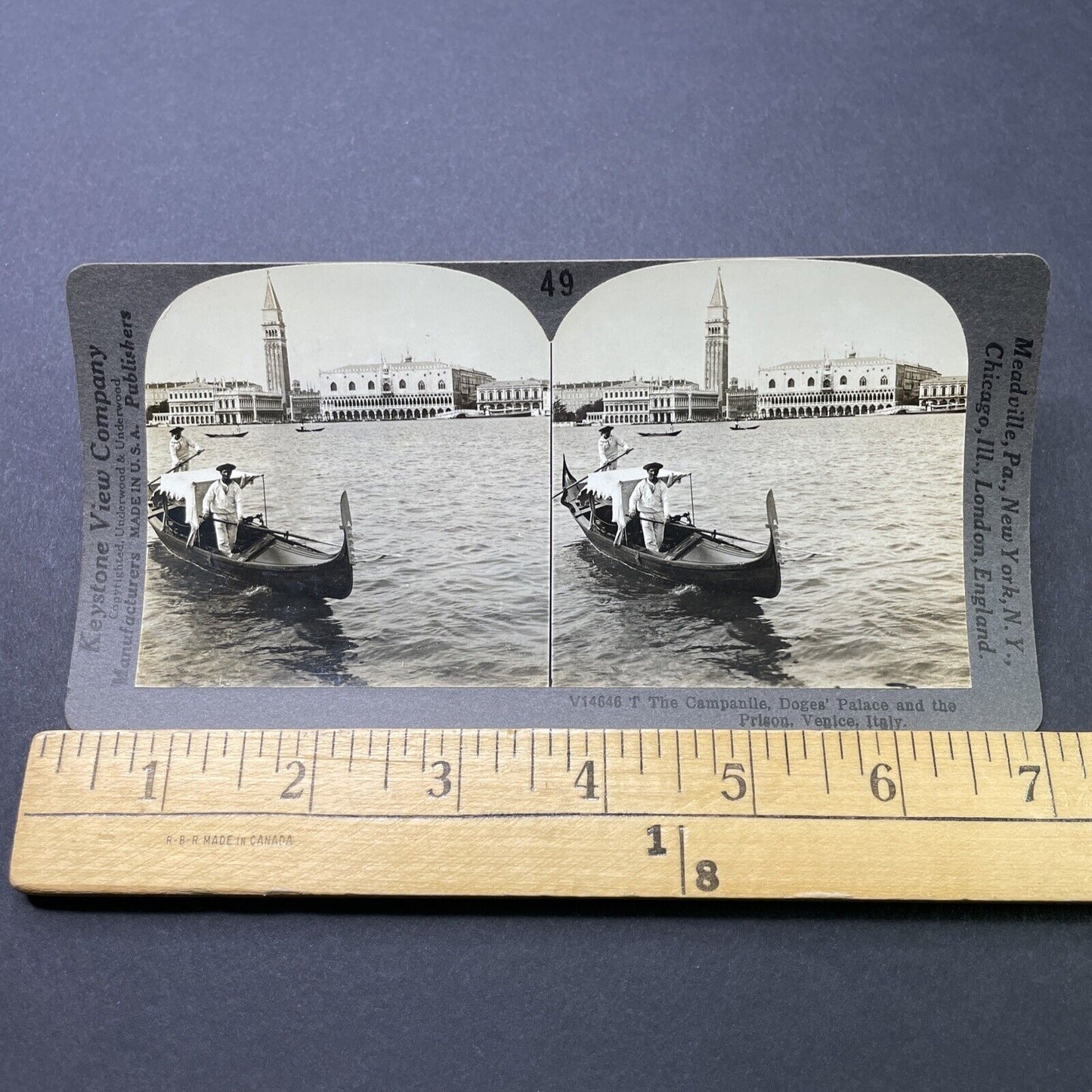 Antique 1910s The Jail Prison In Venice Italy Stereoview Photo Card P2729