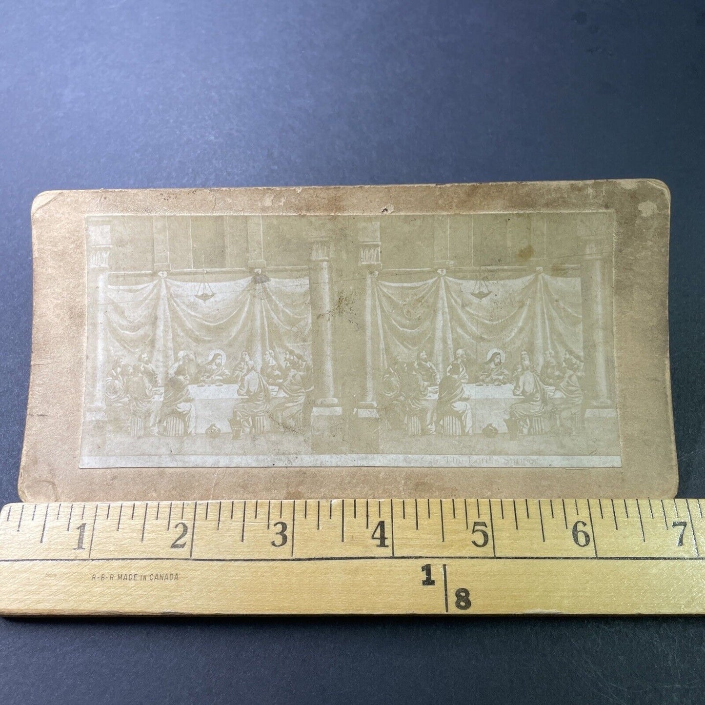 Antique 1860s Jesus And The Eucharist Lord's Supper Stereoview Photo Card P3410