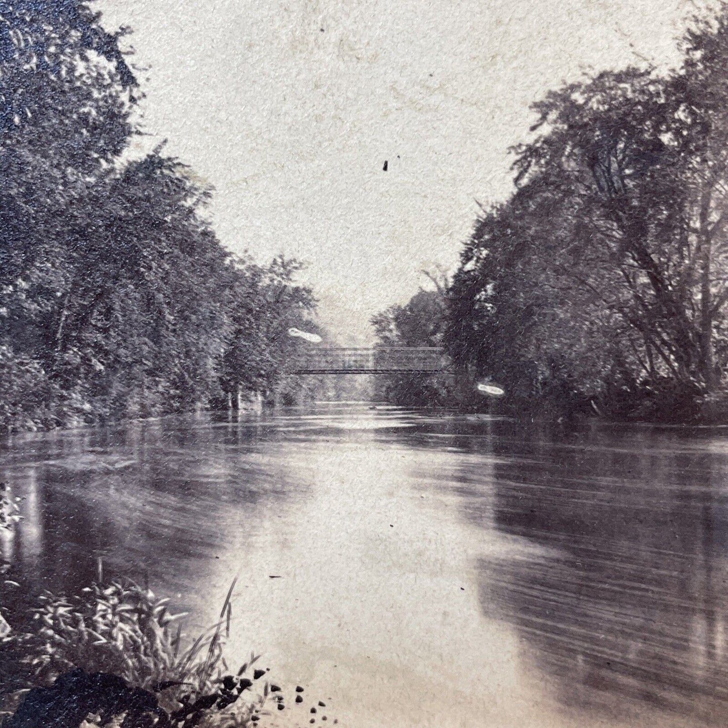 Antique 1870s Winchester New Hampshire Bridge Stereoview Photo Card V1958