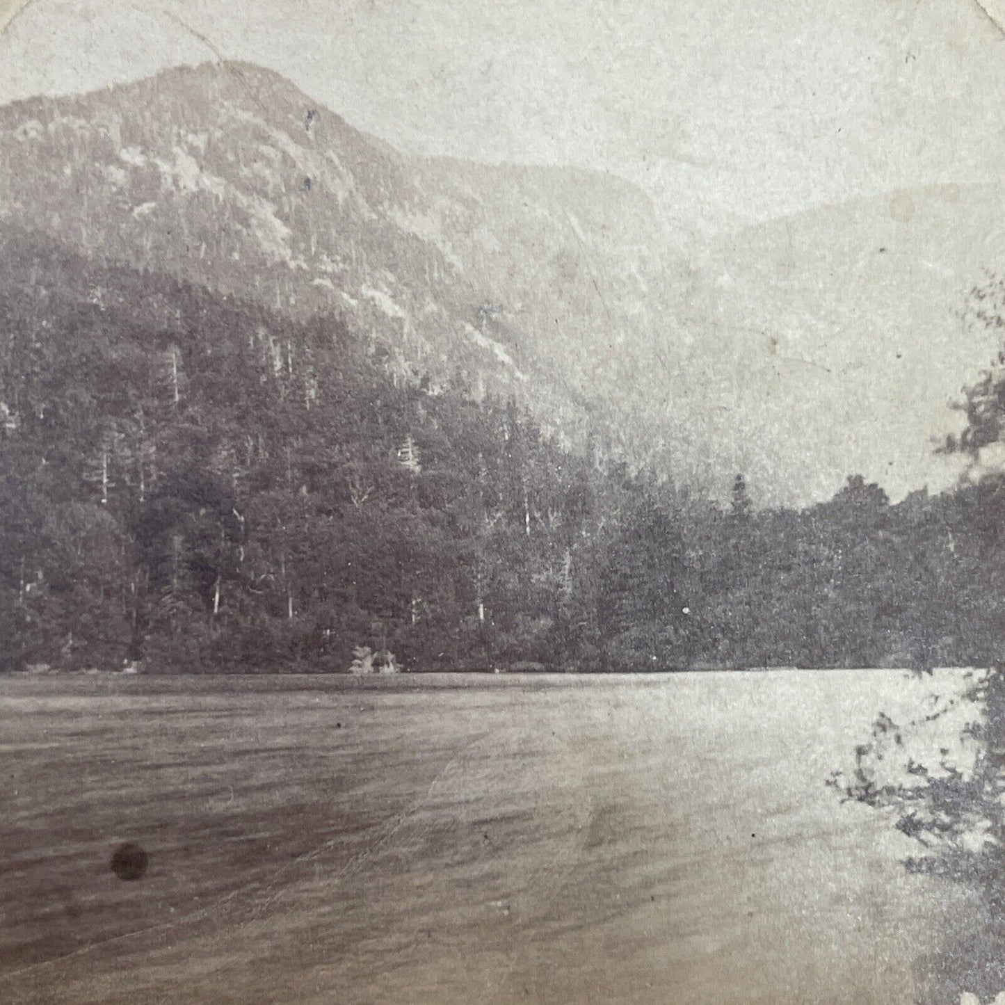 Antique 1870s Echo Lake Conway New Hampshire Stereoview Photo Card V1701