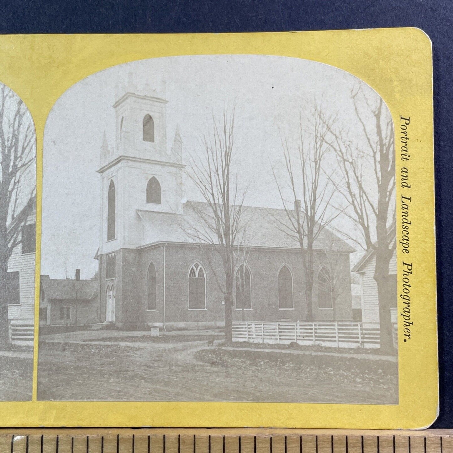 Congregational Church Claremont NH Stereoview JA French Antique c1870 X1211