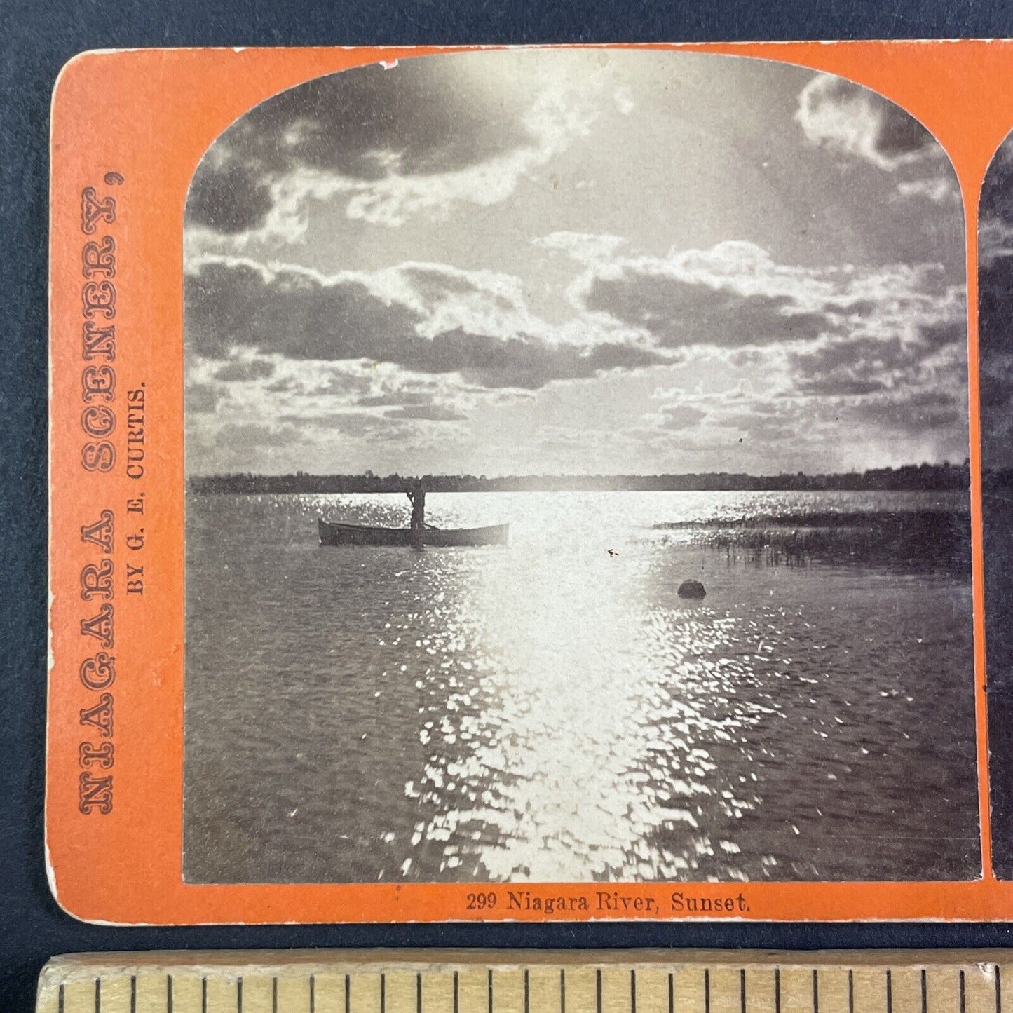 Boating Upper Niagara River Near Chippawa Stereoview G.E. Curtis c1870s Y2855