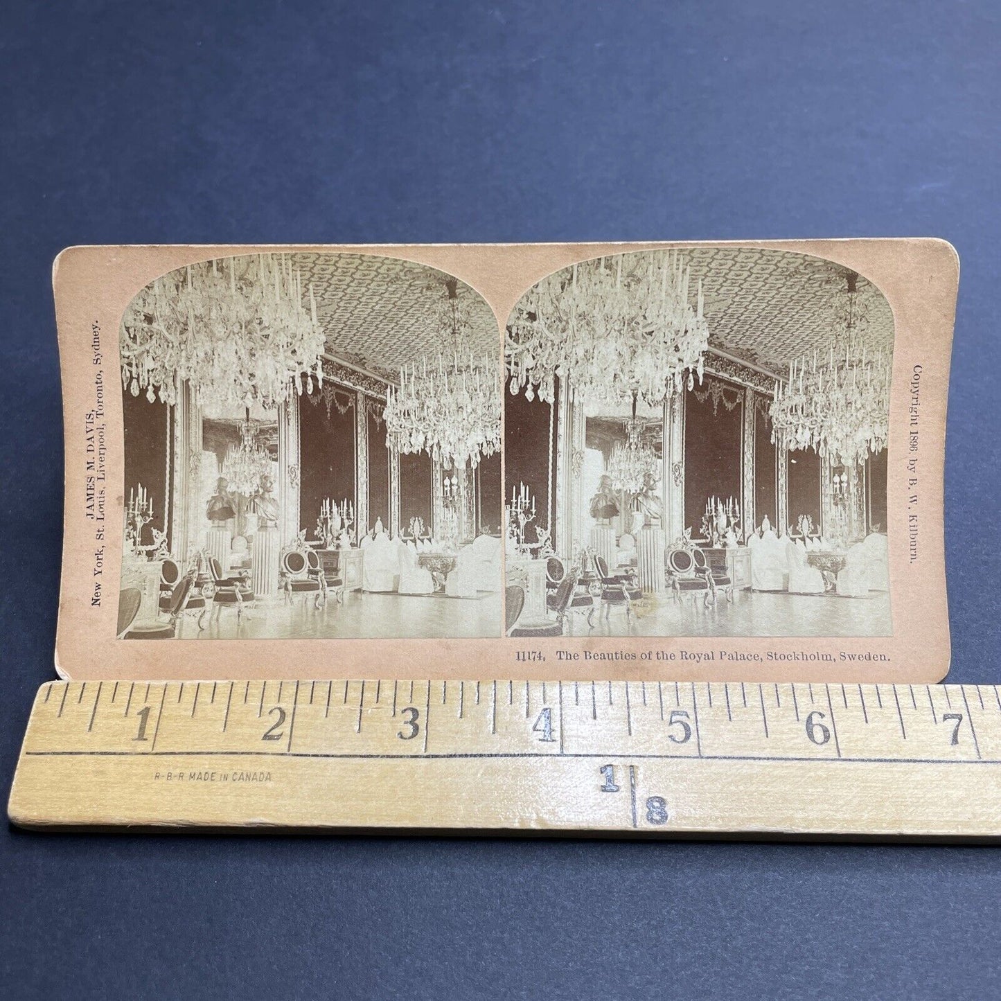 Antique 1896 Royal Palace Stockholm Sweden Stereoview Photo Card P2001