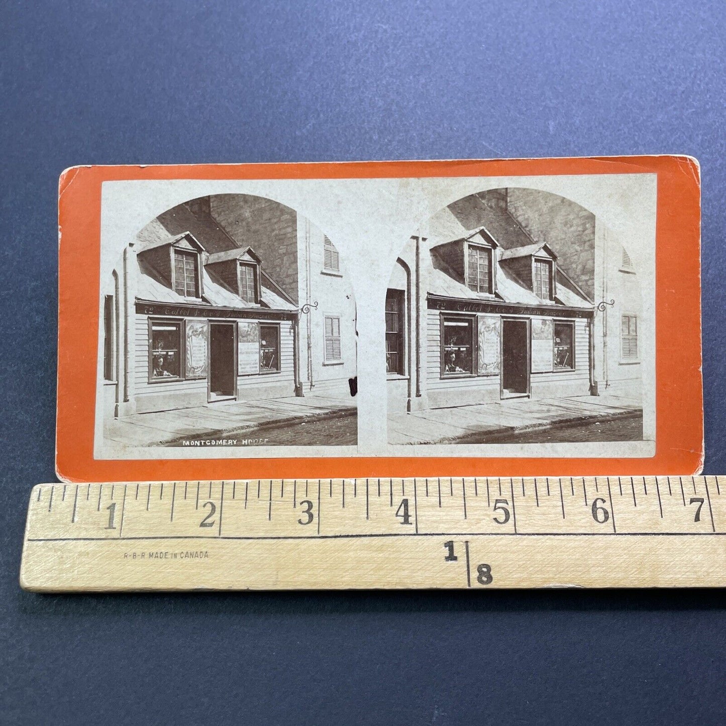 Antique 1860 General Montgomery Death House Quebec Stereoview Photo Card V3418