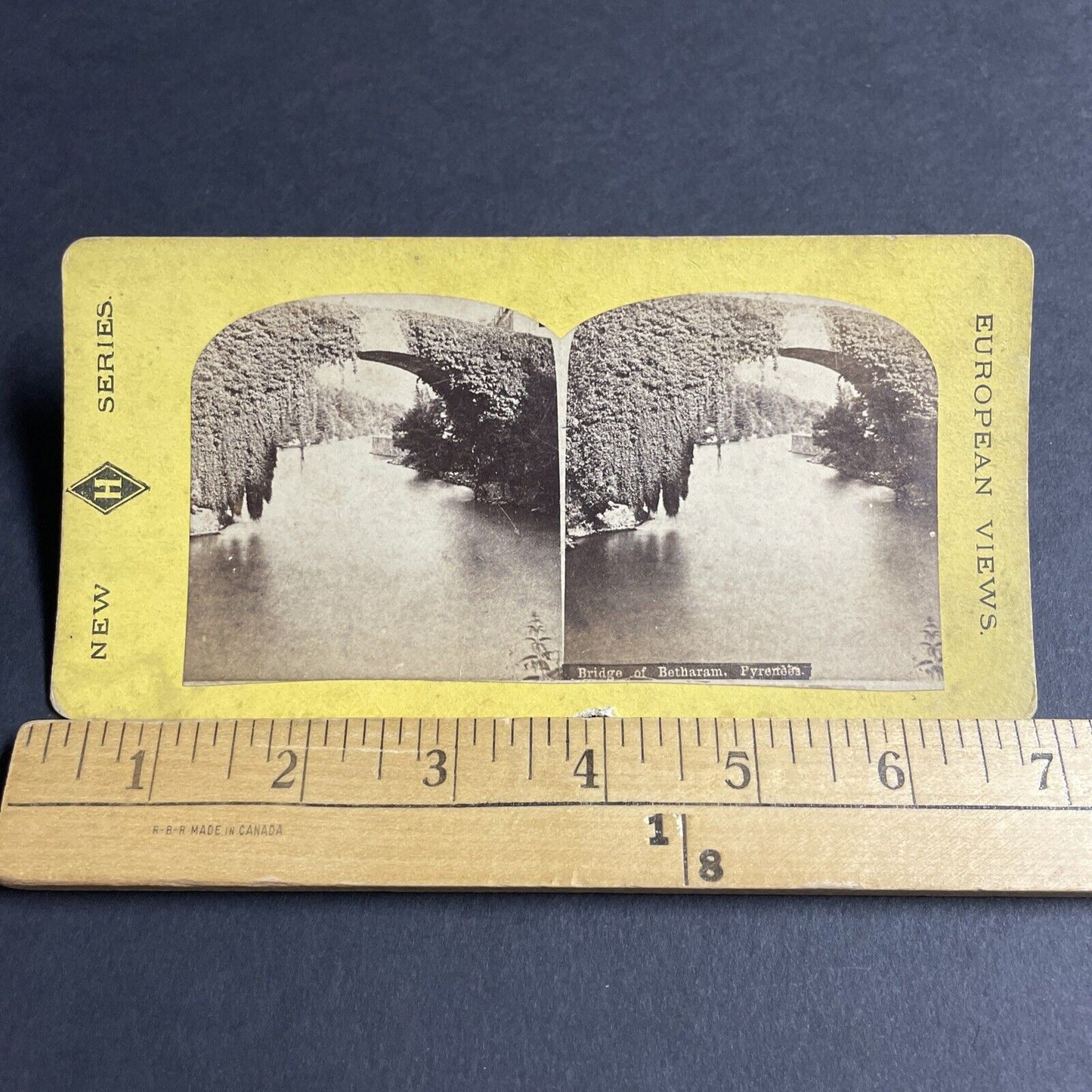 Antique 1870s Betharram Bridge Pyrenees France Stereoview Photo Card P4612