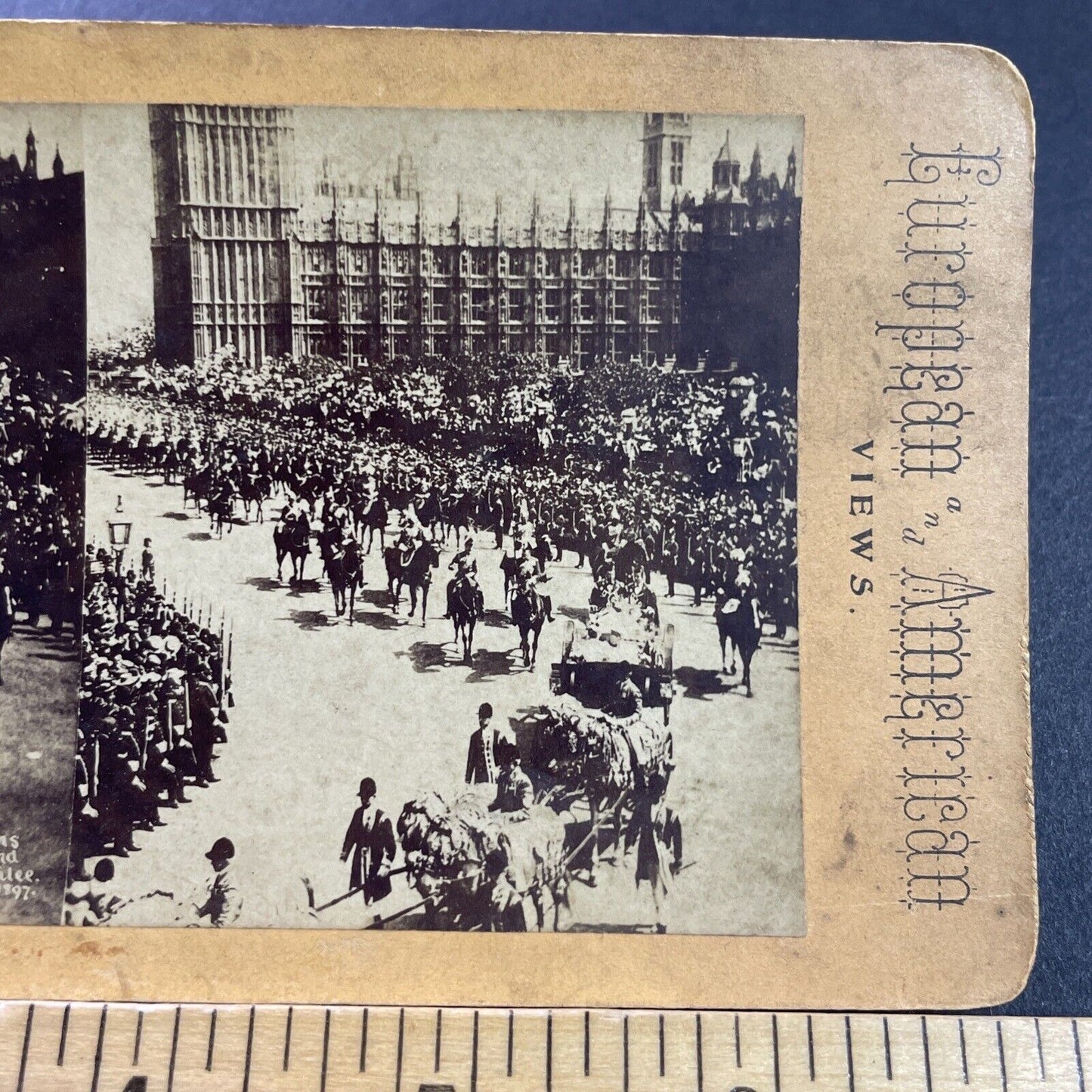 Antique 1897 Queen Victorias Diamond Jubilee England Stereoview Photo Card P4023