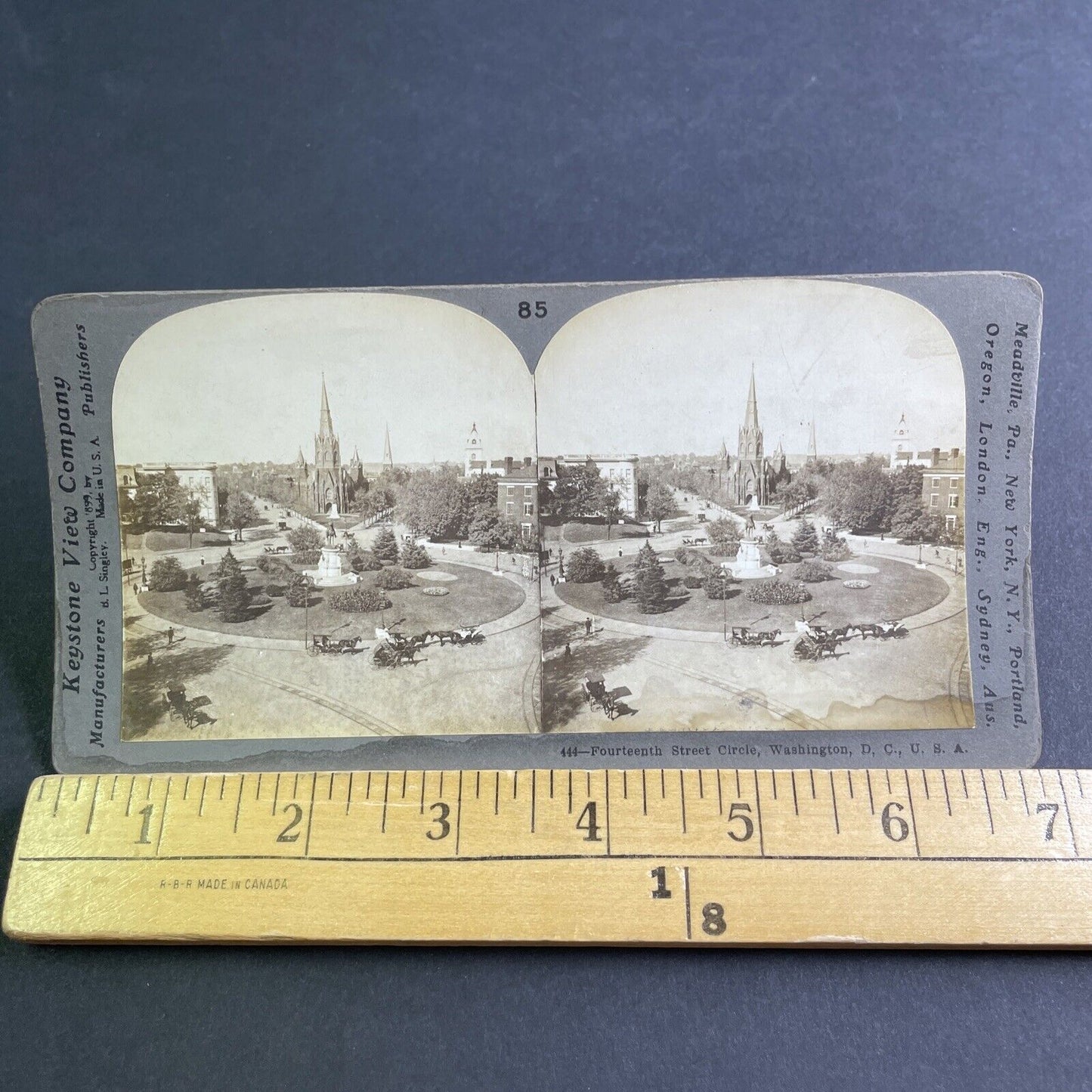 Antique 1899 Thomas Circle Washington DC Stereoview Photo Card P2191