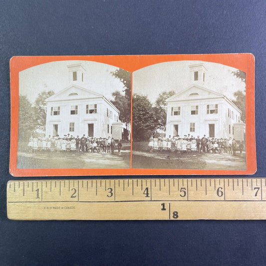 Boys and Girls Seminary New Hampshire or Vermont Stereoview Antique c1860s Y2558