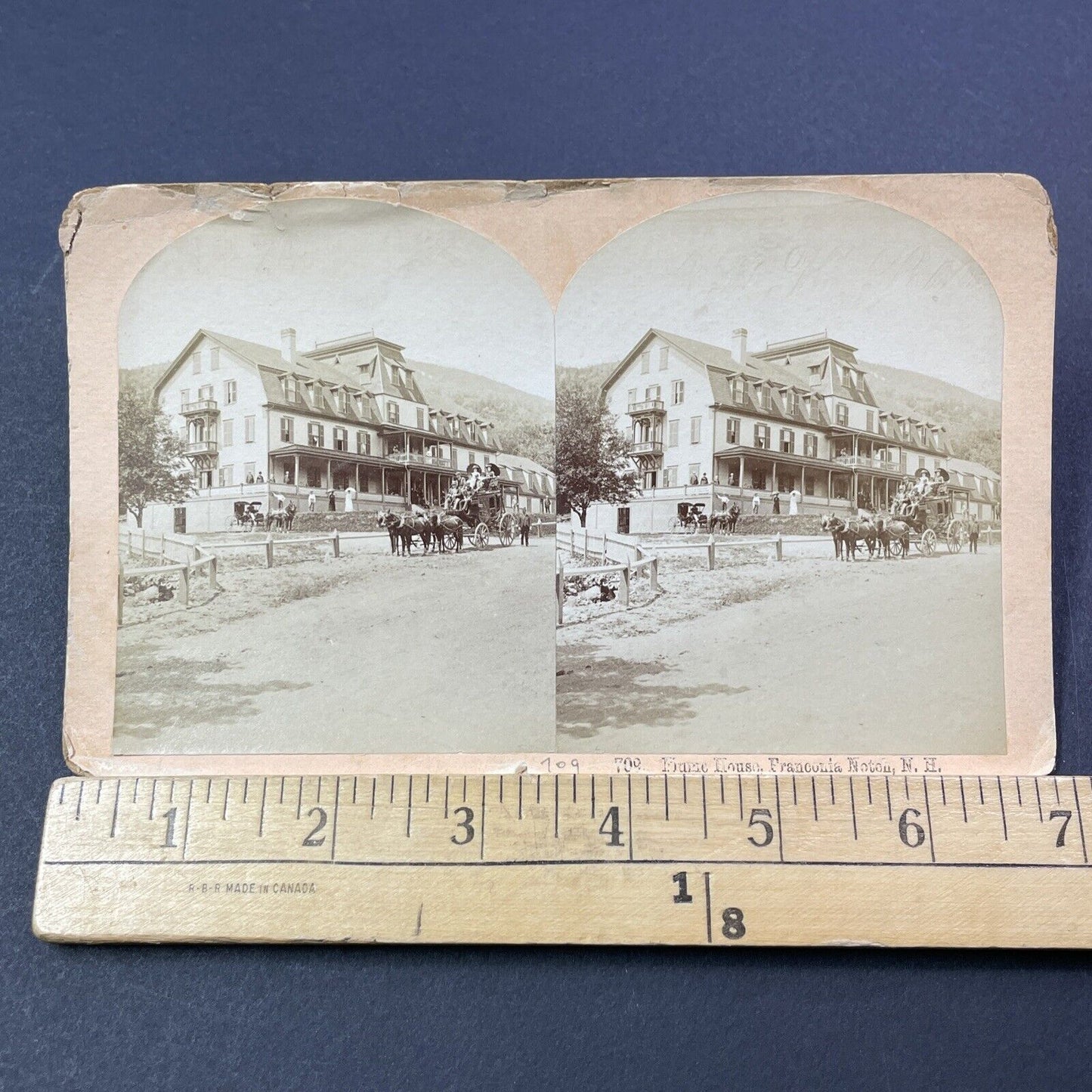 Antique 1870s Flume House Franconia New Hampshire Stereoview Photo Card V1771