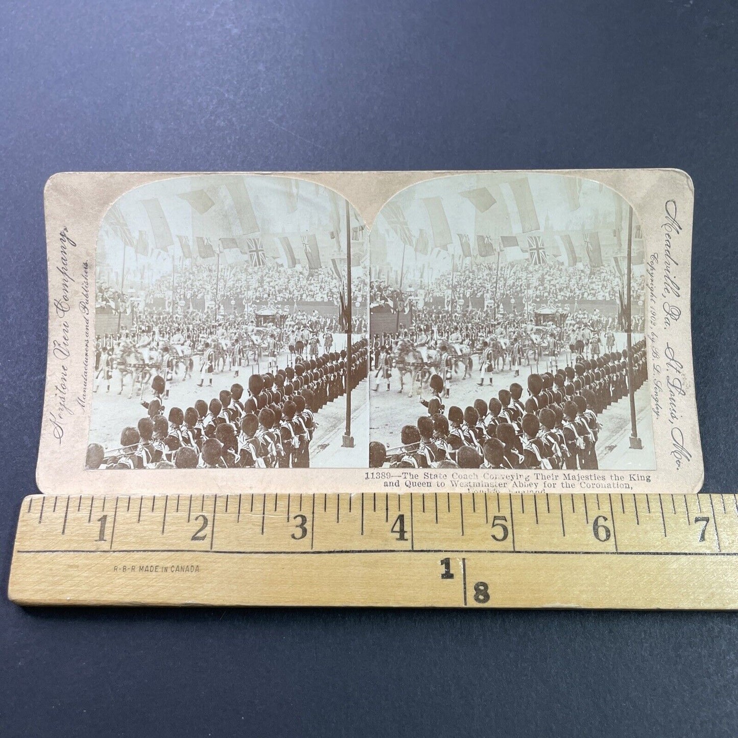 Antique 1902 Coronation Of King Edward VII England Stereoview Photo Card P3891