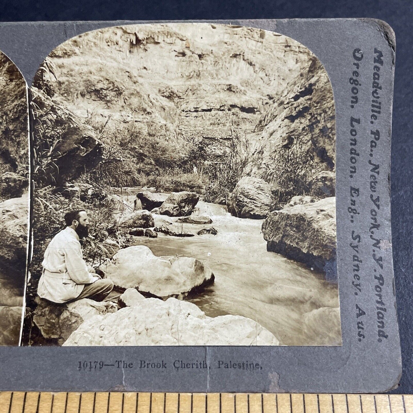 Antique 1909 American Explorer In Palestine Israel Stereoview Photo Card P4583