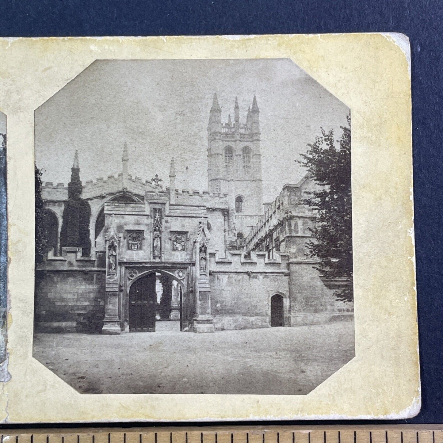 Magdalen College Oxford England UK Stereoview London Antique c1860 X3803