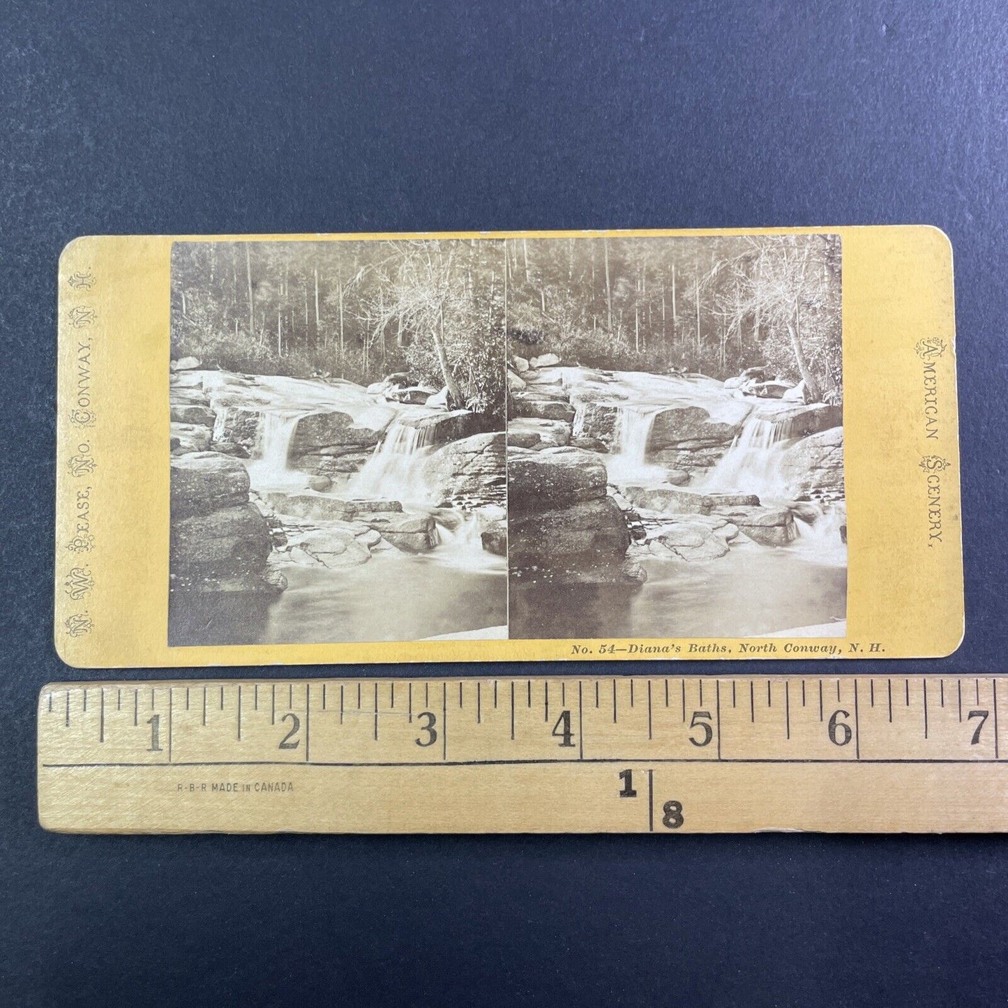 Diana's Baths North Conway New Hampshire Stereoview N.W. Pease c1870s Y877